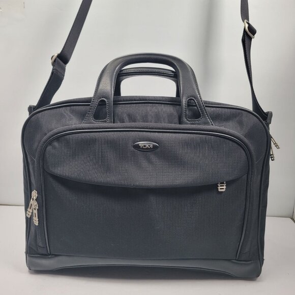 TUMI 2571D Men's Black Laptop Briefcase Shoulder Bag w/ Serial Number Tag - Picture 1 of 12